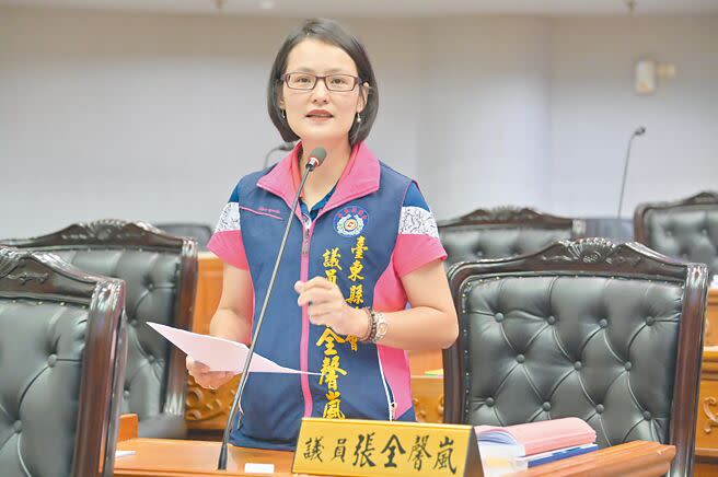 台東縣議員張全馨嵐昨天在議會質詢時揭露，台東縱谷某國小家長連署要求更換1名不適任的英文教師。（蔡旻妤攝）