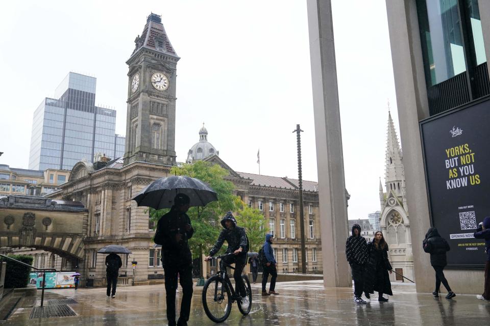 council tax People walk by Chamberlain Square, Birmingham, after Communities Secretary Michael Gove outlined plans to appoint commissioners to take over Birmingham City Council and to launch an inquiry into the cash-strapped authority. Picture date: Wednesday September 20, 2023.