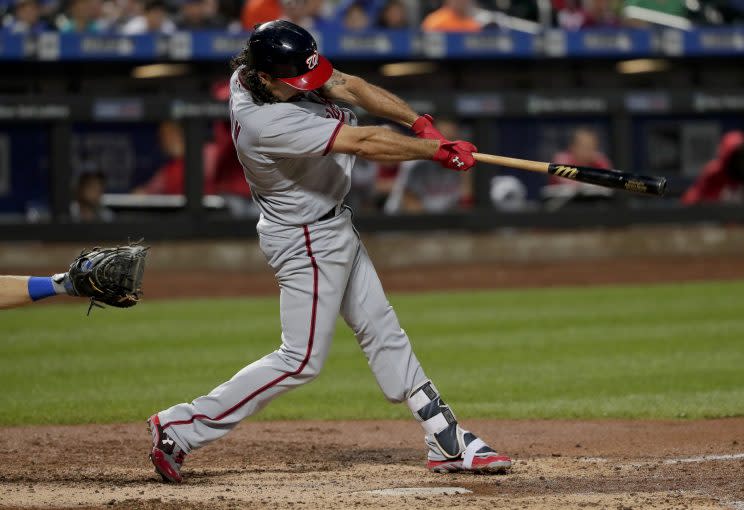 Anthony Rendon tried to take out the Marlins home run structure with a massive home run. (AP Photo)