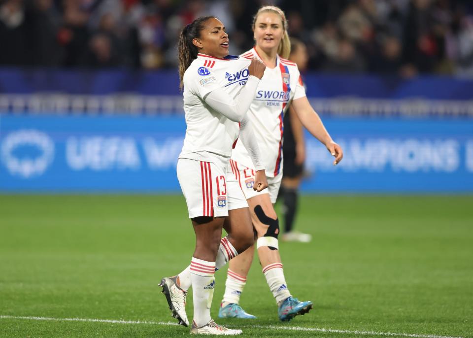 Catarina Macario and Lindsey Horan with Lyon.