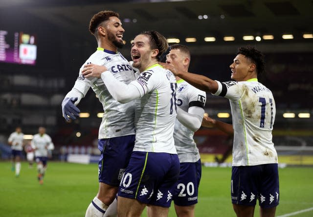 Ollie Watkins and Jack Grealish celebrate