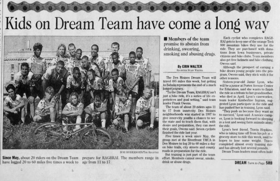 The Dream Team in 1998, its second year. From the beginning the program was designed to help at-risk youths, including children who experienced homelessness.