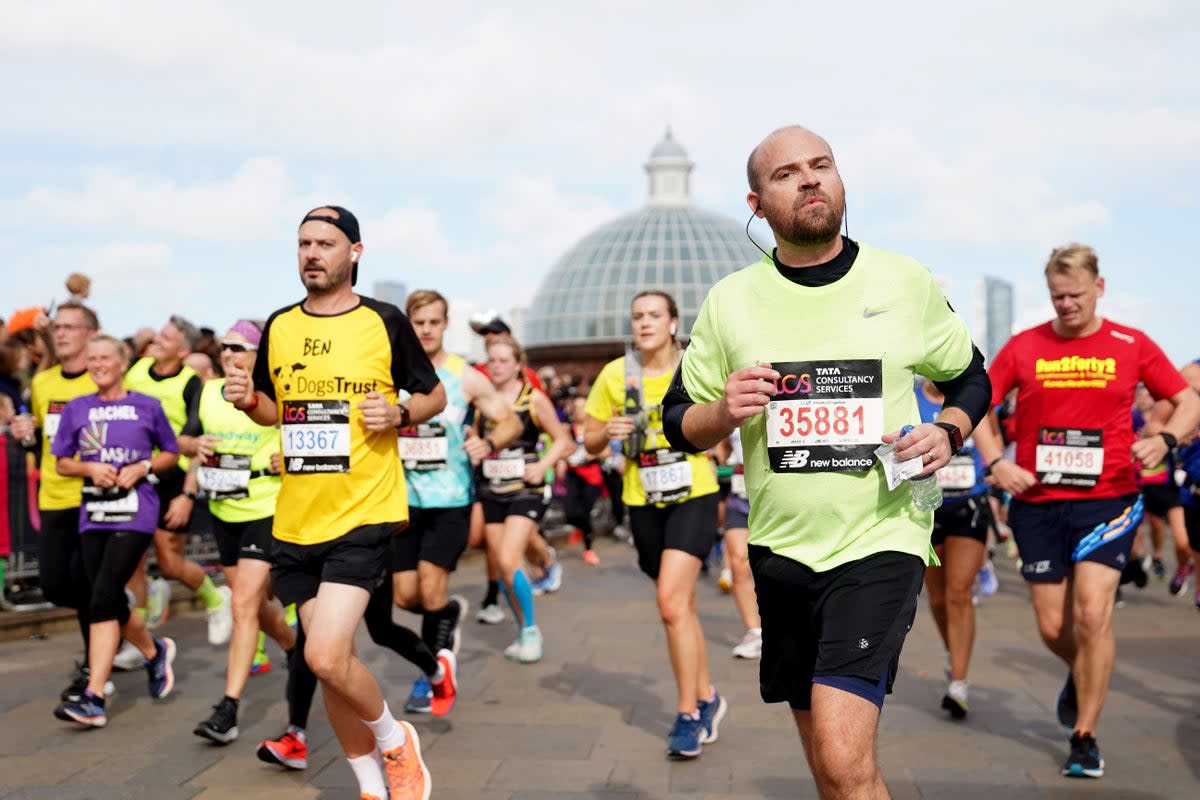 The app allows people to send Belief Boosters to marathon participants (James Manning/PA) (PA Archive)