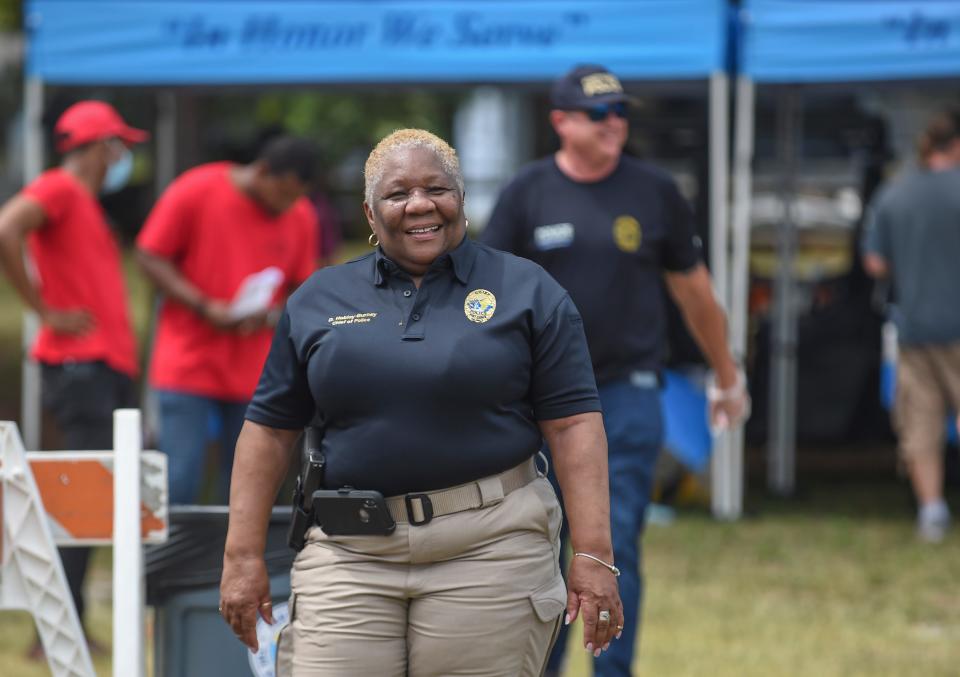 Fort Pierce Police Chief Diane Hobley-Burney walks through the grounds of the 4th annual Unity in our Community event hosted by the Fort Pierce Police Department at the Fort Pierce Recreation Center on Wednesday, July 6, 2022, in Fort Pierce. The annual event with an estimated 1,500 attending is about building a better and stronger relationship with the community.