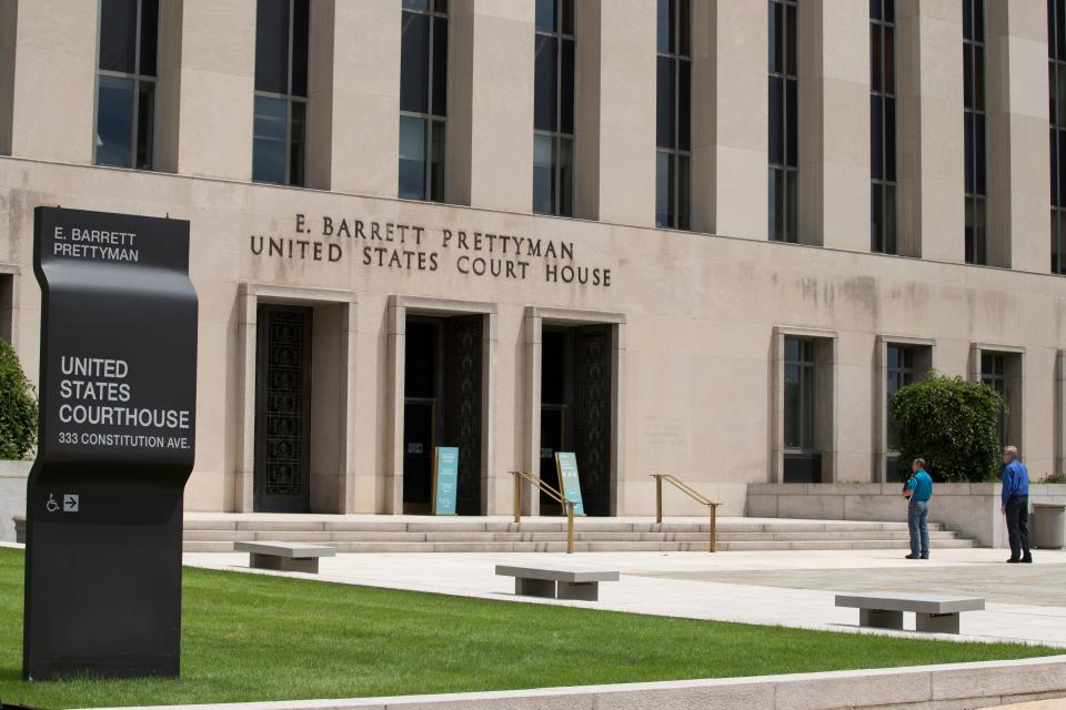 A view of the E. Barrett Prettyman Federal Courthouse, which houses the U.S. Court of Appeals for the D.C. Circuit and the U.S. District Court for the District of Columbia, in Washington, D.C.