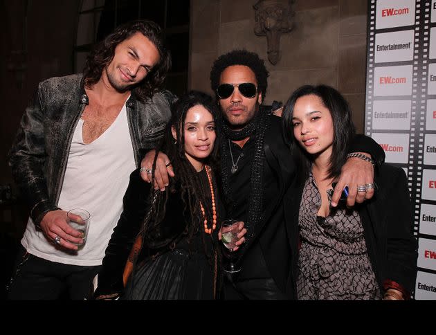 Jason Momoa, Lisa Bonet, Lenny Kravitz and Zoë Kravitz in 2010.  (Photo: Alexandra Wyman via Getty Images)