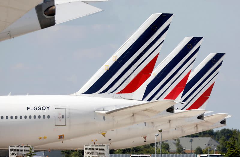 FILE PHOTO: Airplanes at Paris Charles de Gaulle airport in Roissy-en-France