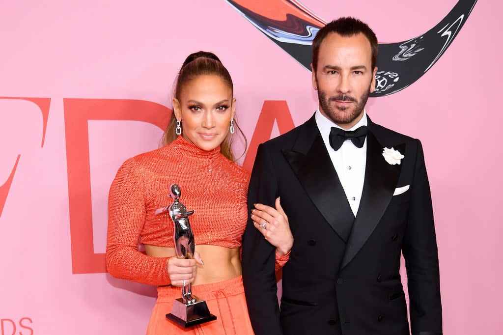 “Zero tolerance policy”: Tom Ford with singer and actress Jennifer Lopez (Getty Images)