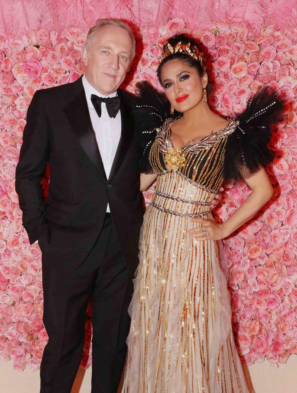 Salma Hayek and François-Henri Pinault attend The 2019 Met Gala Celebrating Camp: Notes on Fashion at Metropolitan Museum of Art on May 06, 2019 in New York City