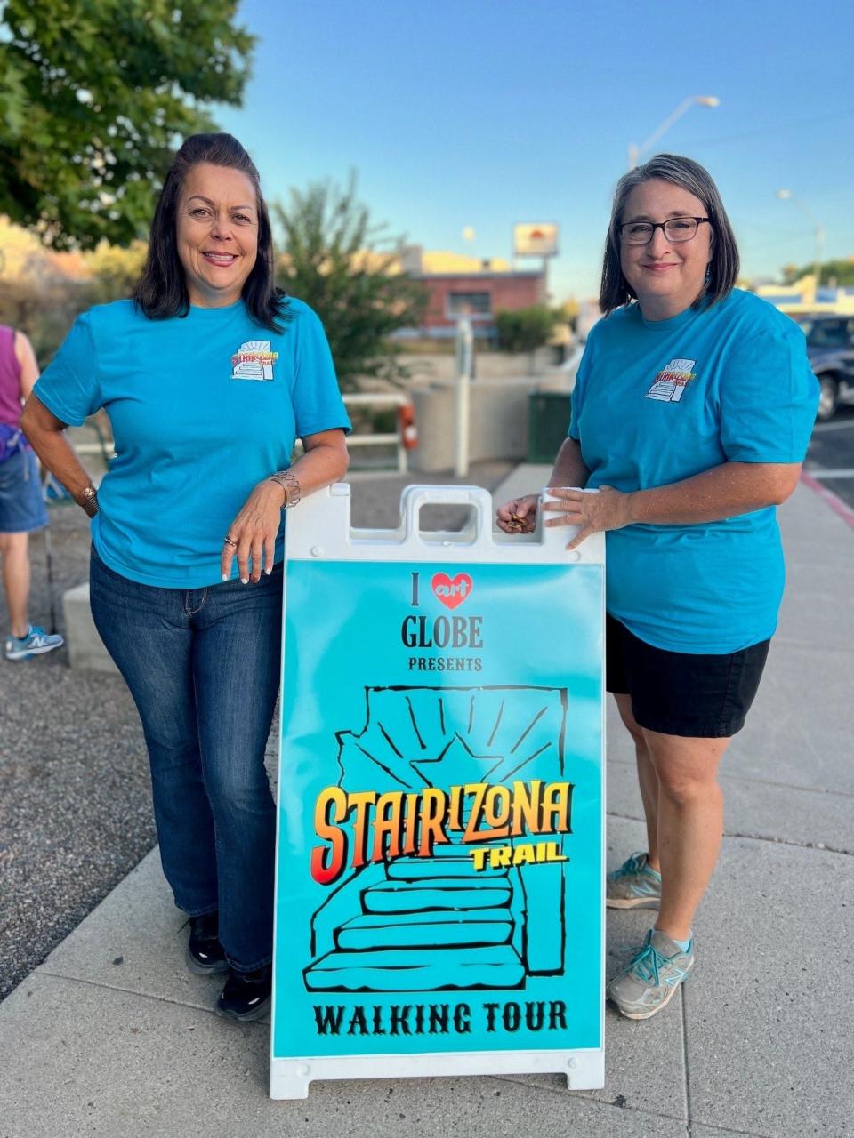 Regina Ortega-Leonardi (left) and Dr. Thea Wilshire will begin offering monthly guided tours of the Stairizona Trail in Globe beginning in April.