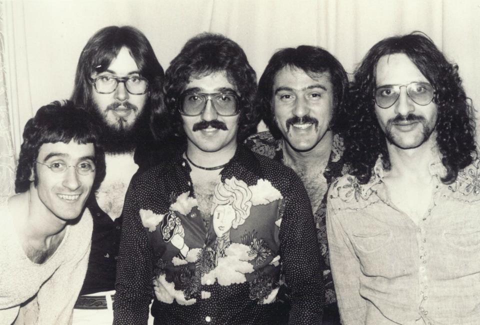 Donnie Iris (lower left) is shown with The Jaggerz in the 1970s. Iris wrote the song, u0022The Rapper,u0022 a hit for the band. Iris went on to co-found Donnie Iris and the Cruisers.