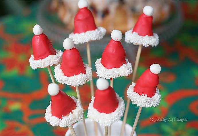 Santa Hat Cake Pops