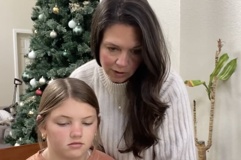 Amanda trading with daughter Adalyn