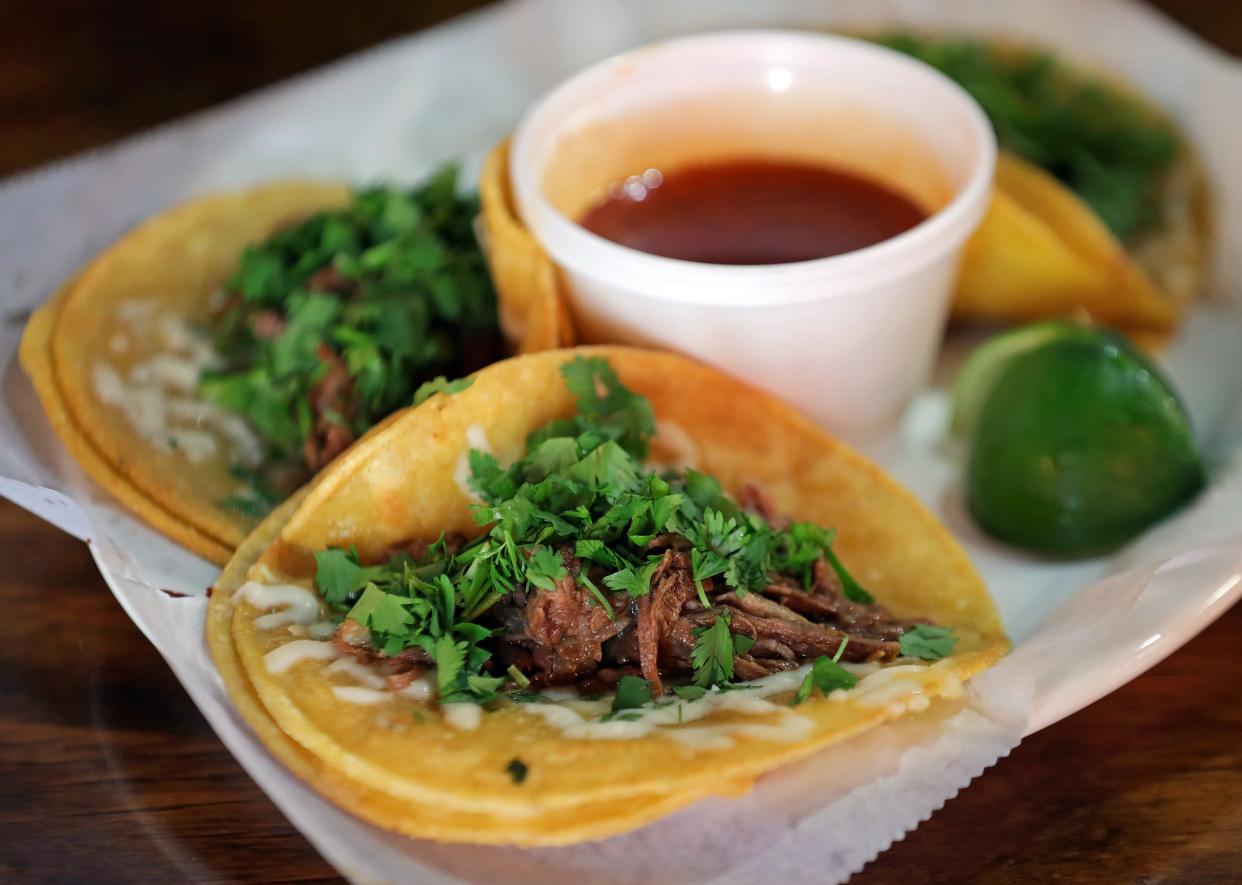 An order of birria tacos from El Papa's in Cuyahoga Falls.