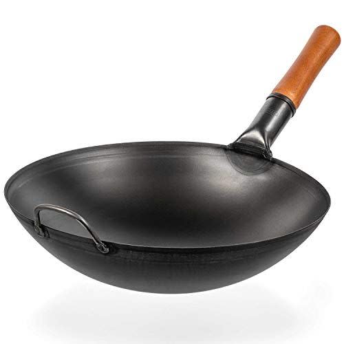 1) Yosukata 14-Inch Carbon Steel Wok Pan