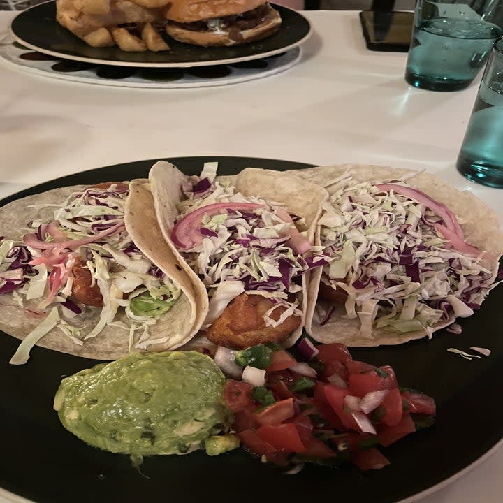 Plate of fish tacos at Norma's