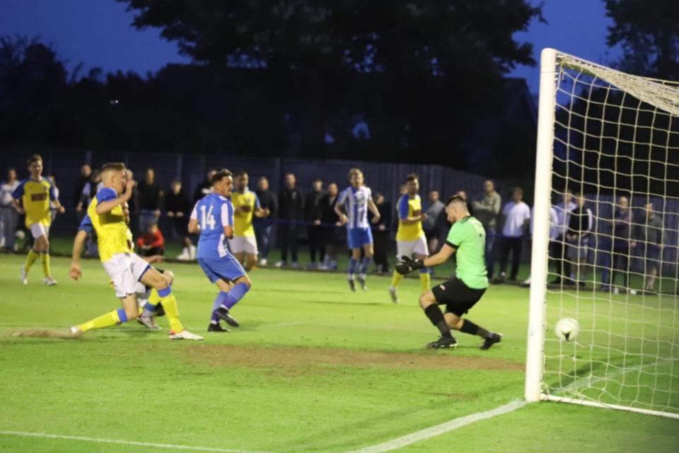 Isle of Wight County Press: George Carter-Knight opens the scoring.