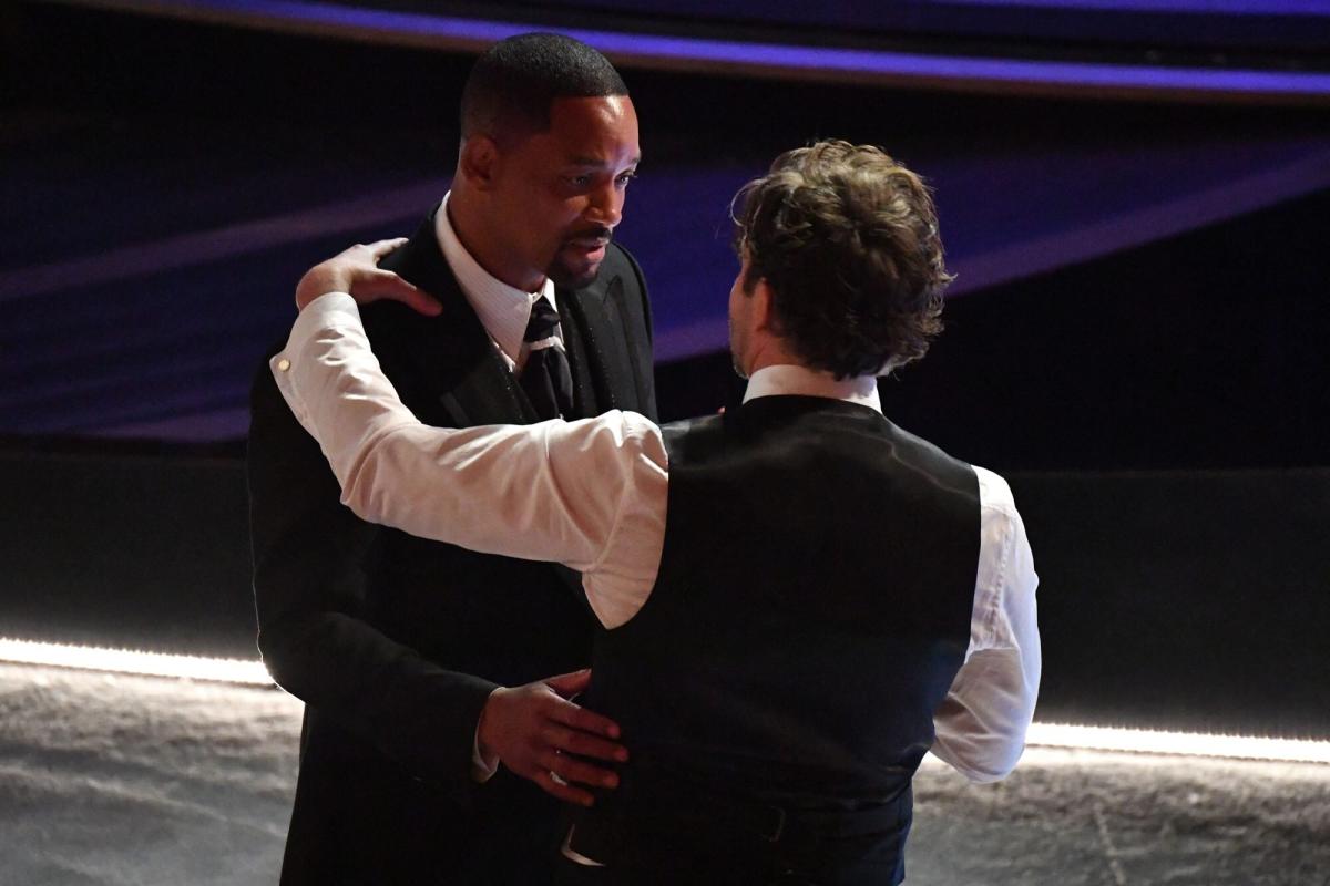 Will Smith Appears to Wipe Tears as He Talks to Bradley Cooper