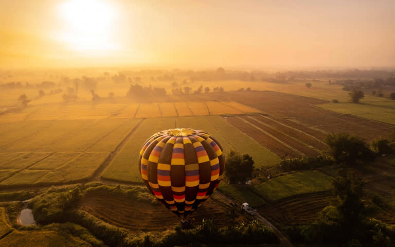 清邁美平洲際酒店推出空中浪漫熱氣球探險之旅。（圖／清邁美平洲際酒店提供，以下同）