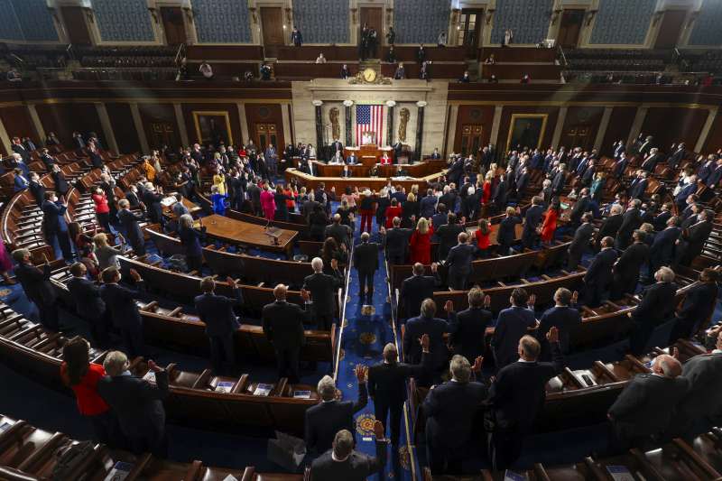 2021年1月3日，美國第117屆國會議員宣誓就任。（AP）