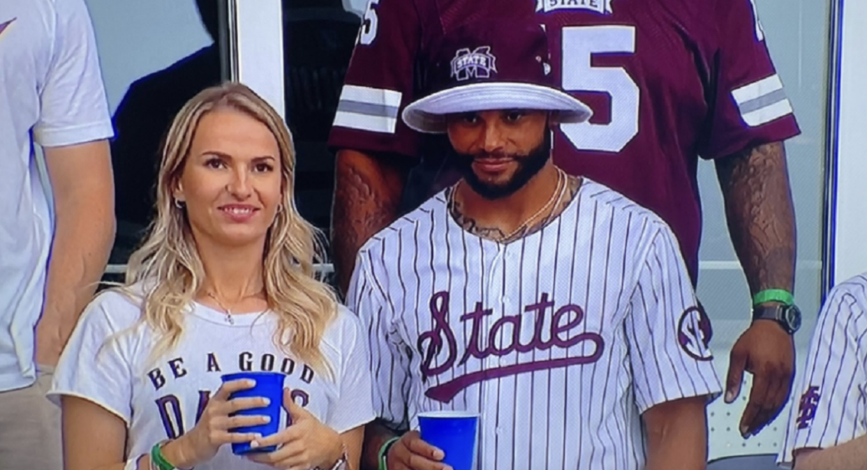 Dak Prescott and his girlfriend at the World Series.