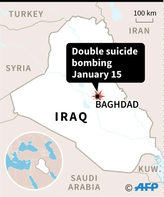 Locator for Baghdad, site of double suicide bombing Monday