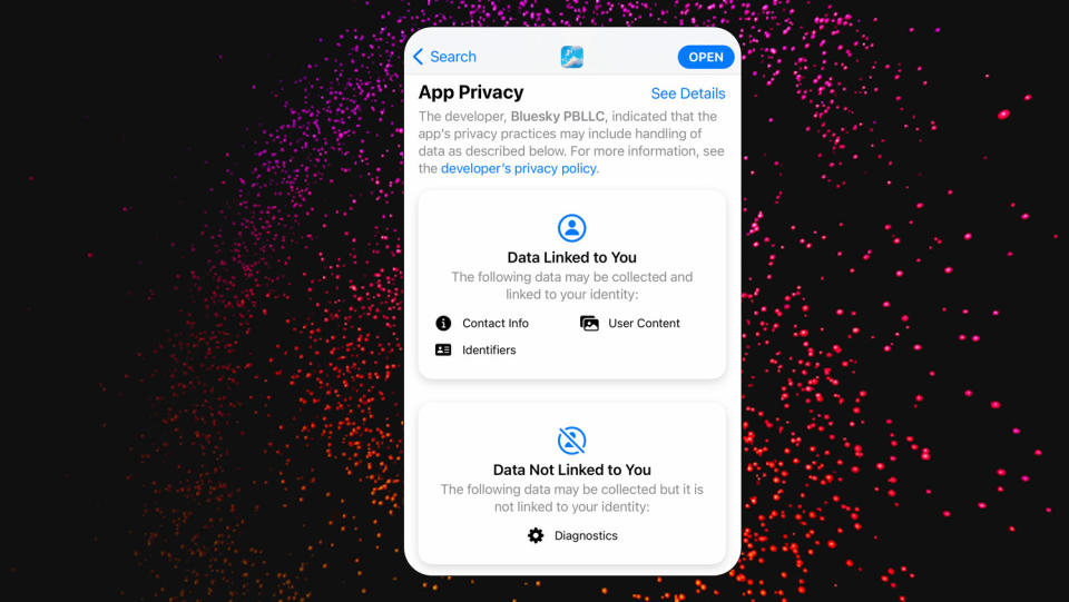 Bluesky App Privacy as seen on the iOS App Store