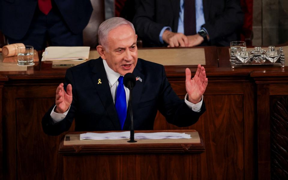 Benjamin Netanyahu addresses a joint meeting of Congress