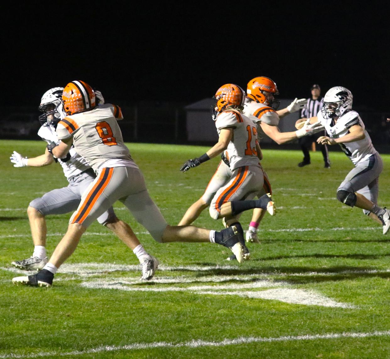 Ridgewood's Matt Humphrey finds a crease on his way to a 58-yard TD run in the second quarter, as the Generals beat Richmond Edison 33-8 in the first round of the Division V, Region 17 playoffs on Friday.