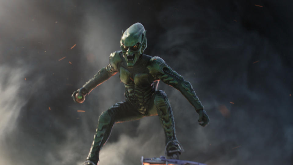 Green Goblin holds a bomb in the trailer for Spider-Man: No Way Home