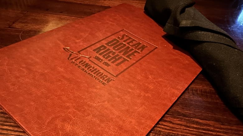 LongHorn Steakhouse menu