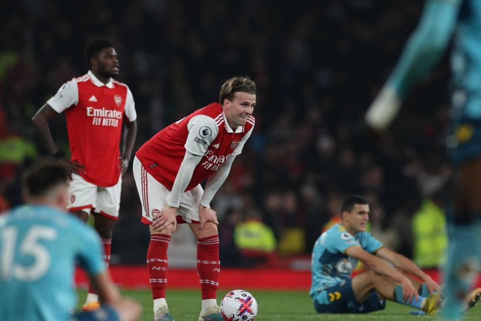 Missed chance: Arsenal dropped more points in the title race with a draw against Southampton (AFP via Getty Images)