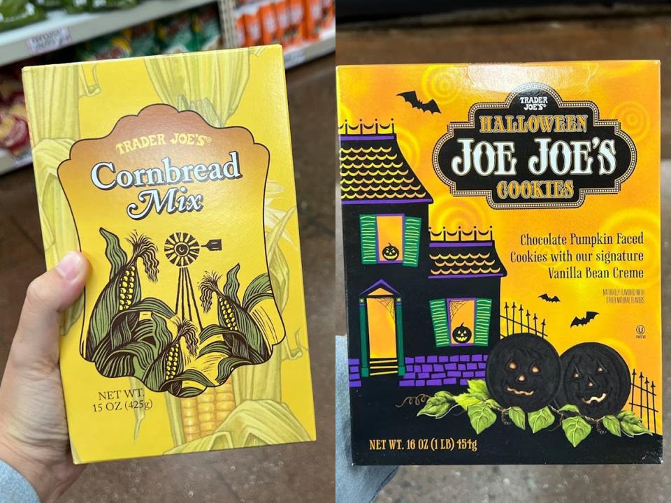Trader Joe's cornbread mix; Trader Joe's Halloween Joe-Joe's