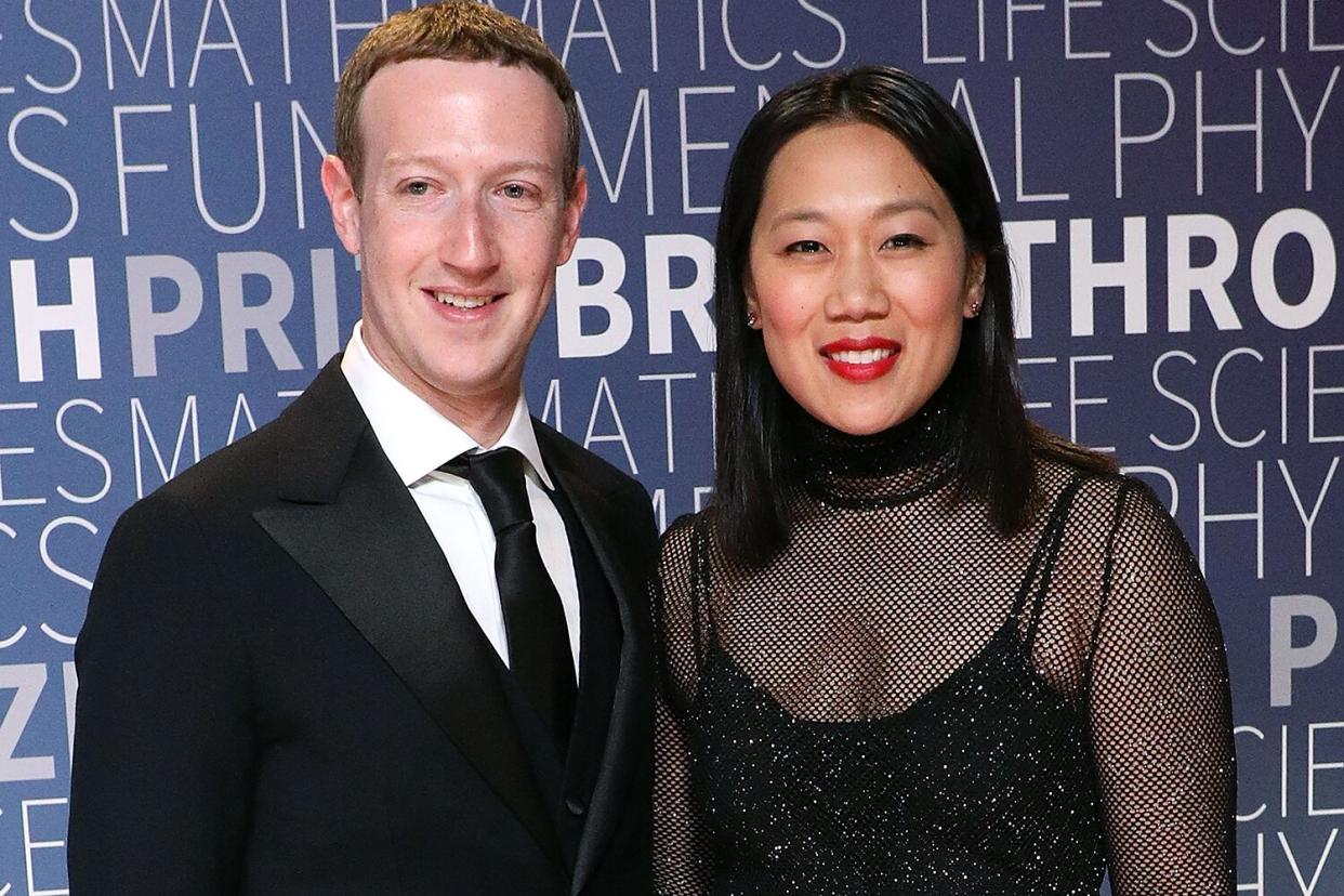 Mark Zuckerberg and Priscilla Chan attend the 7th Annual Breakthrough Prize Ceremony at NASA Ames Research Center on November 4, 2018 in Mountain View, California.