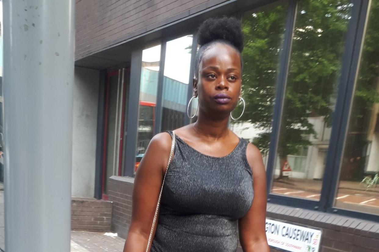 'Campaign of abuse': Samantha Springer pictured outside Inner London Crown Court: Evening Standard