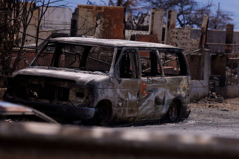 FILE PHOTO: Fire damage in Lahaina on the Hawian Island of Maui