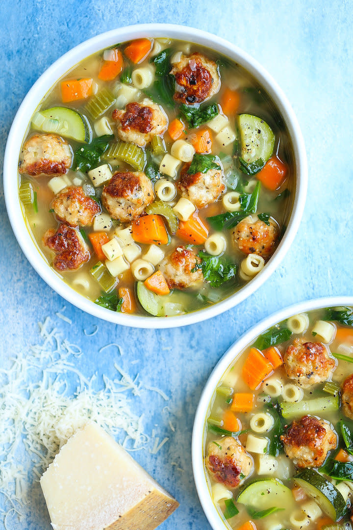 <strong>Get the&nbsp;<a href="https://damndelicious.net/2018/06/18/summer-minestrone-with-turkey-meatballs/" target="_blank">Summer Minestrone with Turkey Meatballs</a>&nbsp;from Damn Delicious</strong>