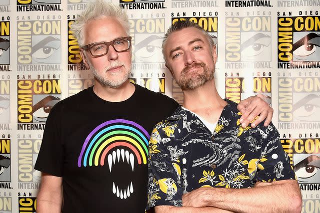 <p>Alberto E. Rodriguez/Getty</p> James Gunn and Sean Gunn in 2022