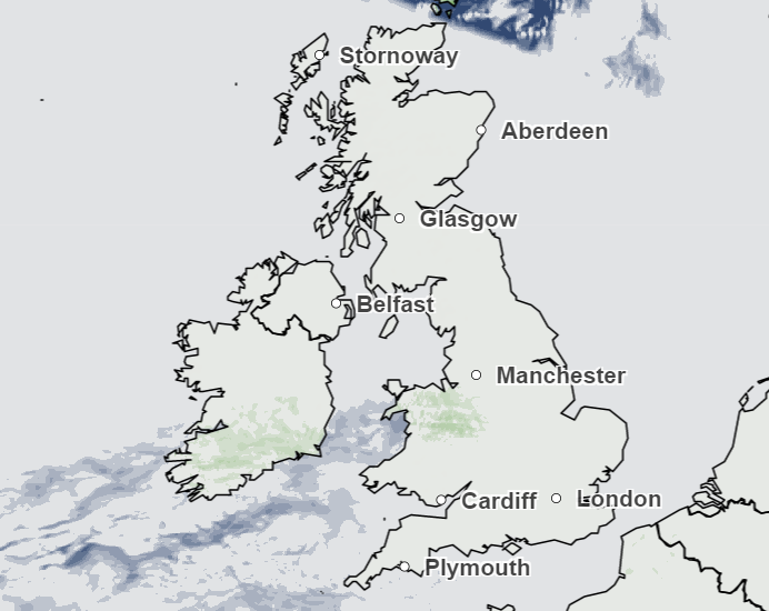 UK and Ireland weather forecast for midnight, 2 February, 2023 (Met Office)