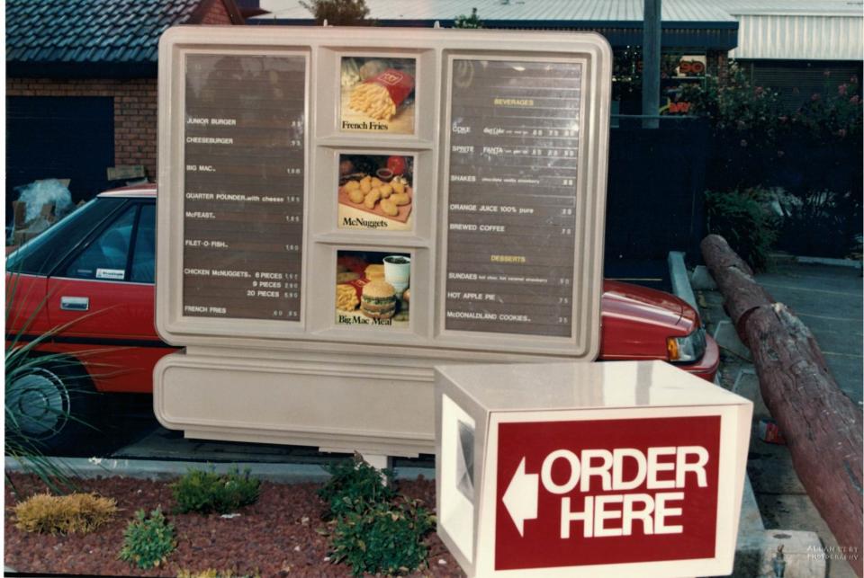 An old McDonald's menu.