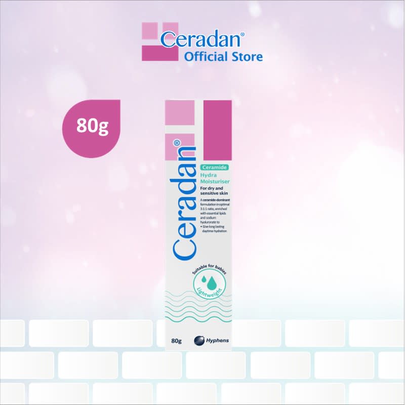 Ceradan® Hydra Moisturiser (80g) (Light-textured | 3:1:1 Ceramide | For Eczema-prone, Dry & Sensitive Skin). (Photo: Shopee SG)