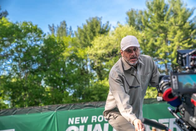 Director Luca Guadagnino on the set of 