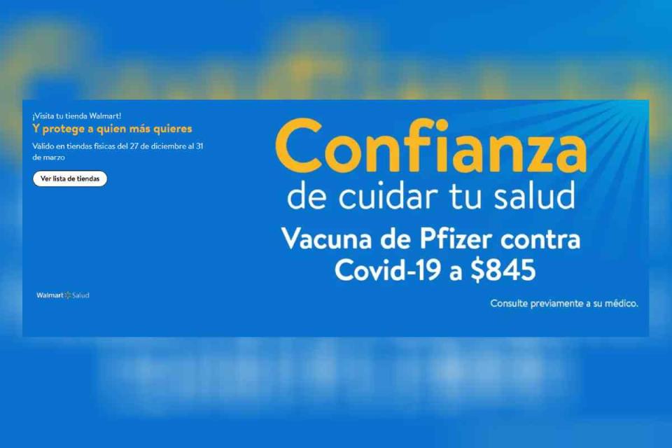 Vacuna de Pfizer también se venderá en Walmart.