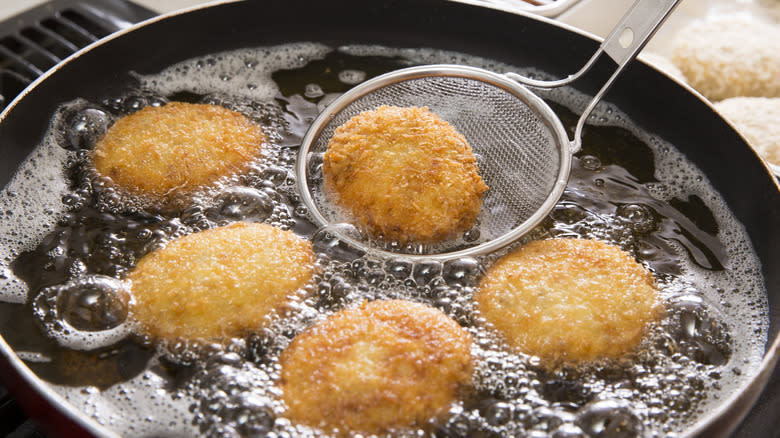 fried food in oil