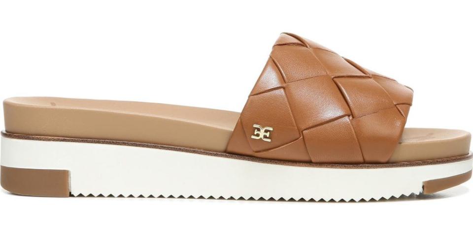 Sam Edelman, sandals, slide sandals, ugly sandals, brown sandals, woven sandals, chunky sandals