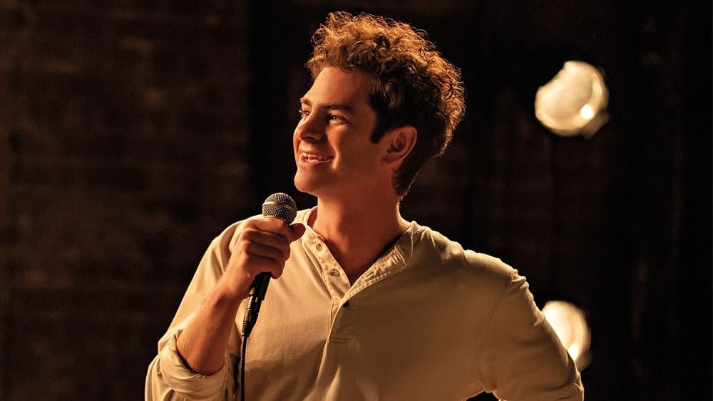 andrew garfield stars as jonathan larson in tick, tickboom, a good housekeeping pick for best sad movies on netflix