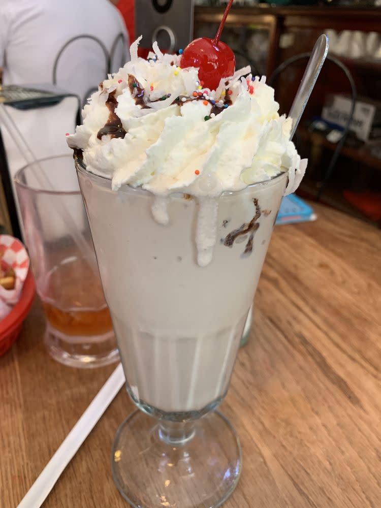 Almond Joy Milkshake, Bramwell Corner Shop, Bramwell, West Virginia