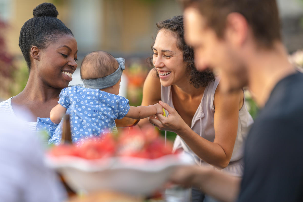 A new mum was asked to reimburse her cousin after the baby was sick on her blouse [Photo: Getty]