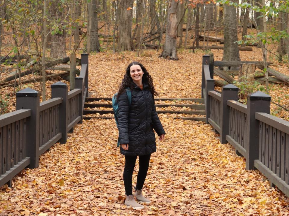 Talia Lakritz hiking the Seven Bridges Trail.