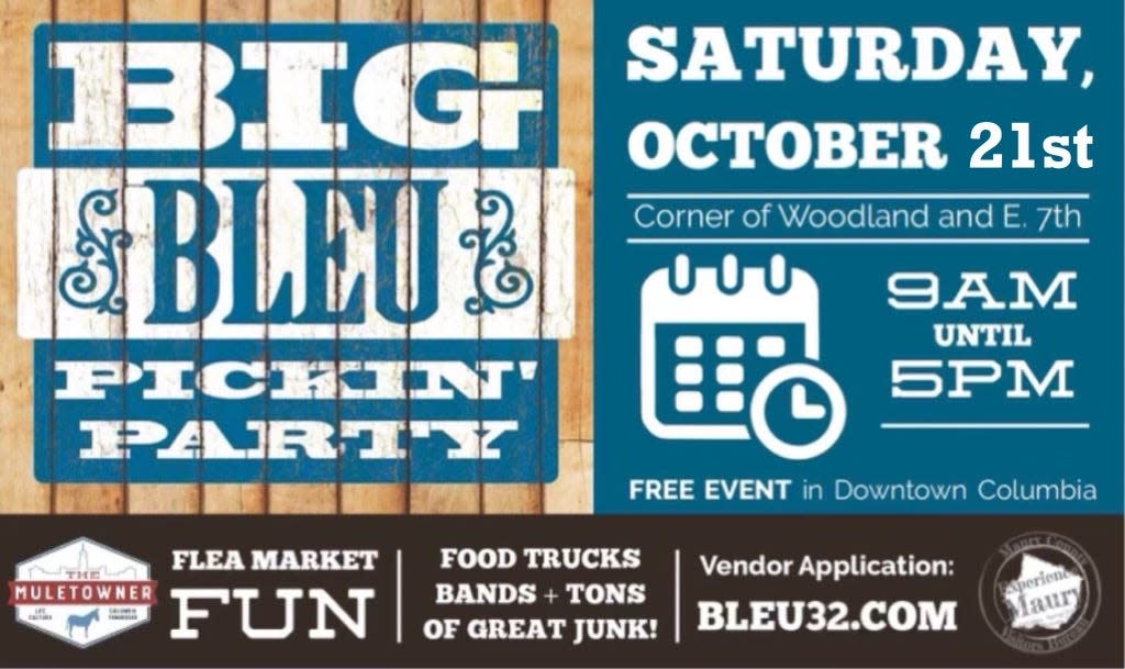 Bleu 32 Vintage Marketplace's Big Bleu Pickin' Party returns this Saturday starting at 9 a.m. at the corner of Woodland and East 7th Streets.
